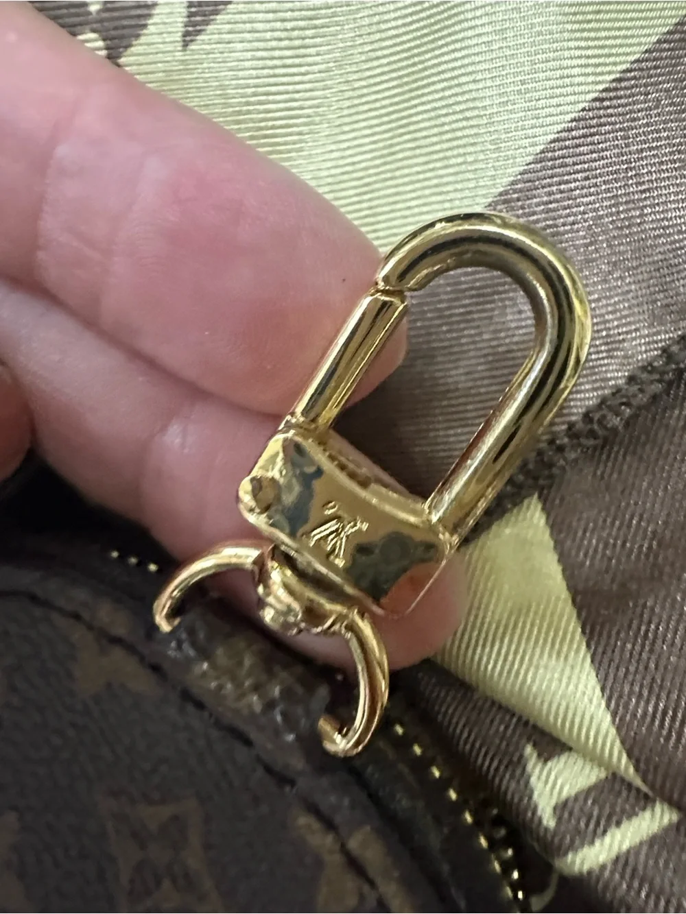 Louis Vuitton Brown Monogram Round Coin Pouch with Gold Hardware